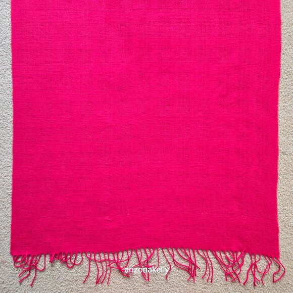 NWOT Woven Wool Scarf Lightweight Fuchsia Pink - Picture 5 of 13